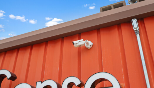security camera at Storage Sense facility on I-45 in Huntsville, TX