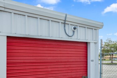 security cameras watching the drive-up storage units at Storage Sense in Lake Charles, LA