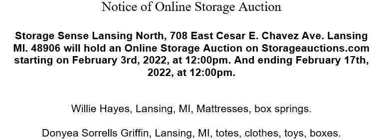 Storage Auction in Lansing, MI