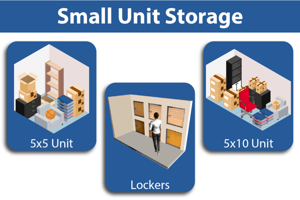 small storage unit sizes